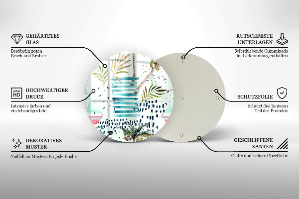 Skleněná deska do kuchyně Prázdninové ilustrace