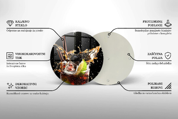 Skleněná deska do kuchyně Pijte s ledem