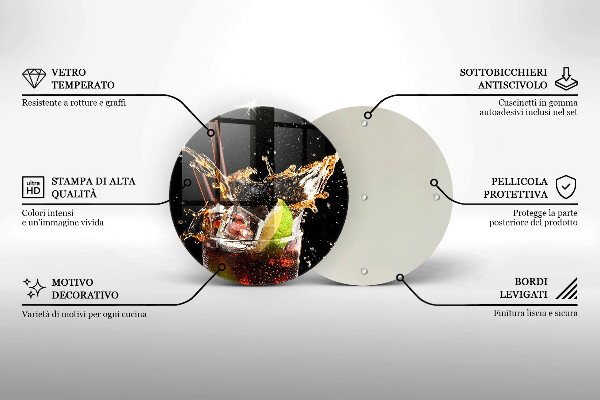 Skleněná deska do kuchyně Pijte s ledem