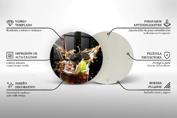 Skleněná deska do kuchyně Pijte s ledem