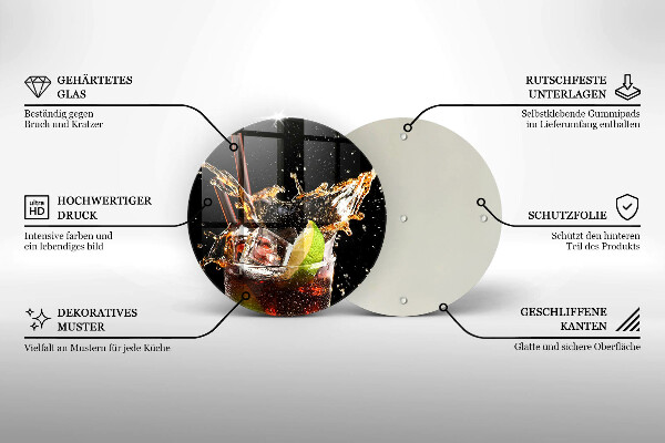 Skleněná deska do kuchyně Pijte s ledem