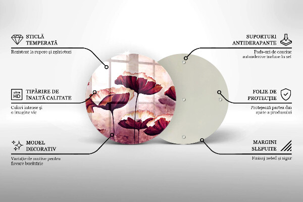Skleněná deska do kuchyně Malování květin