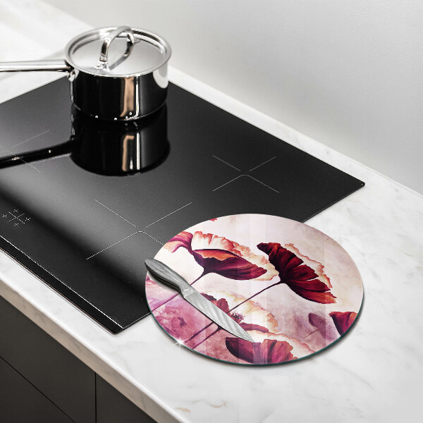 Skleněná deska do kuchyně Malování květin