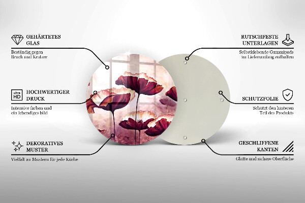 Skleněná deska do kuchyně Malování květin