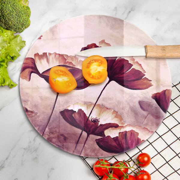 Skleněná deska do kuchyně Malování květin