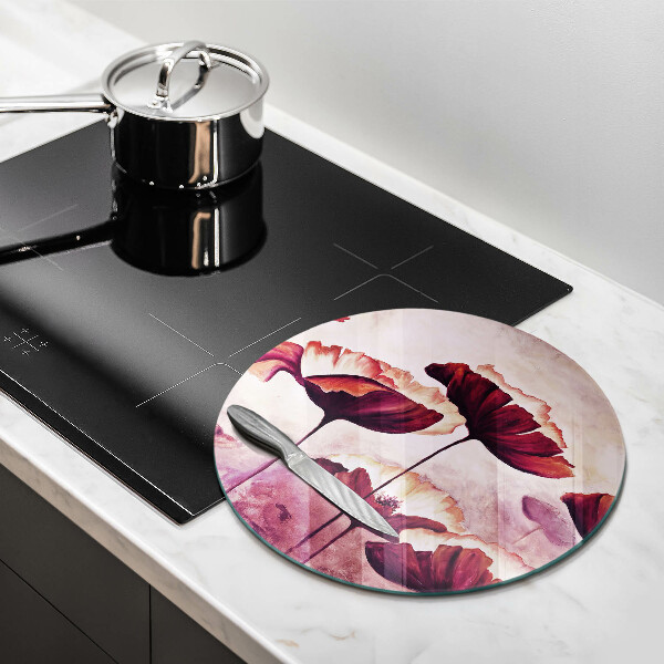 Skleněná deska do kuchyně Malování květin