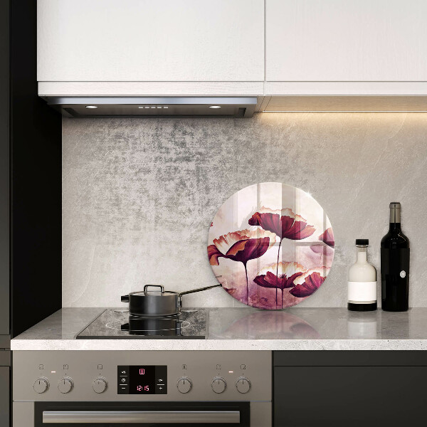 Skleněná deska do kuchyně Malování květin