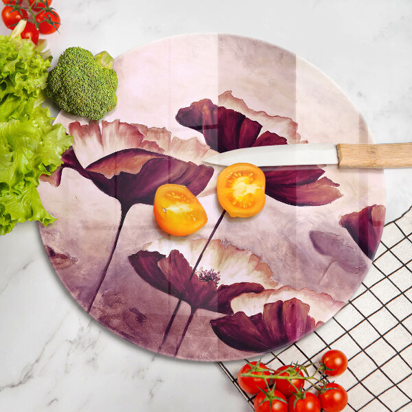 Skleněná deska do kuchyně Malování květin