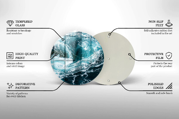Skleněná deska do kuchyně Pěnivé vlny vody