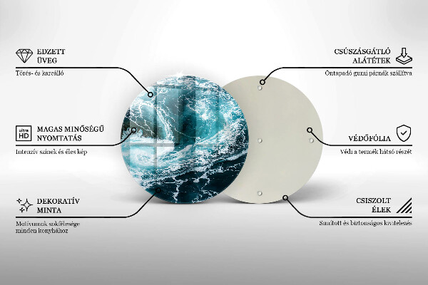 Skleněná deska do kuchyně Pěnivé vlny vody