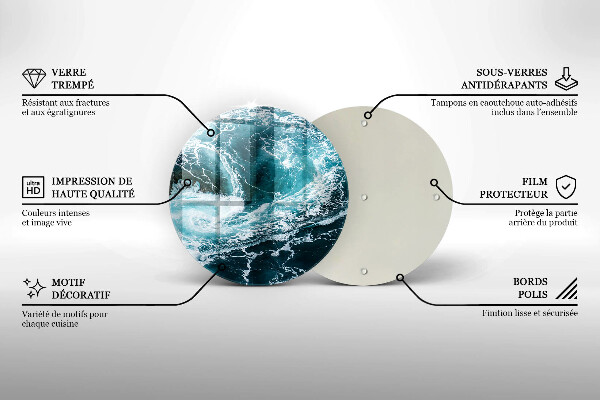 Skleněná deska do kuchyně Pěnivé vlny vody