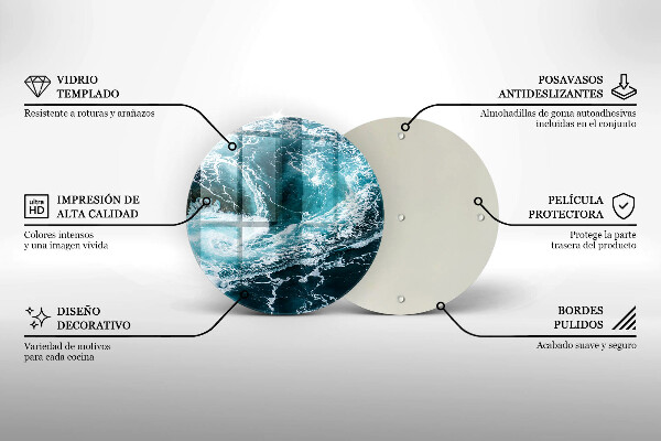 Skleněná deska do kuchyně Pěnivé vlny vody