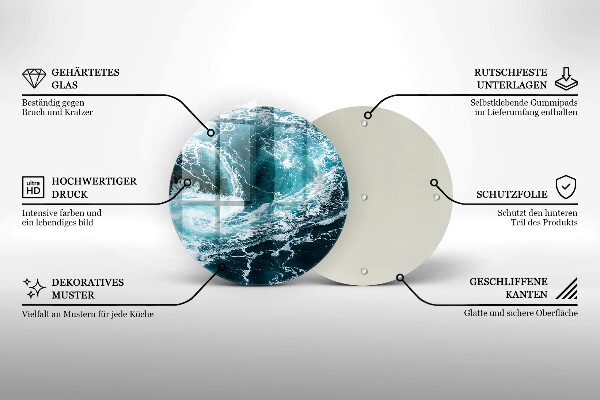 Skleněná deska do kuchyně Pěnivé vlny vody