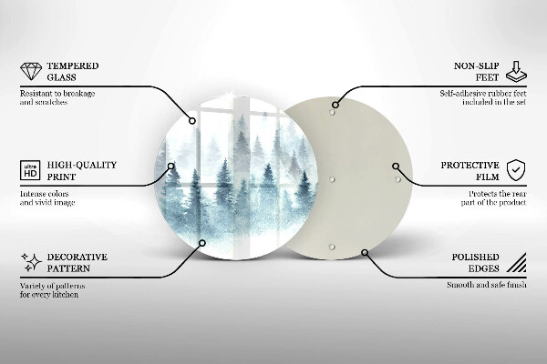 Skleněná deska do kuchyně Malovaný zimní les