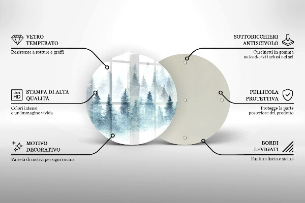 Skleněná deska do kuchyně Malovaný zimní les