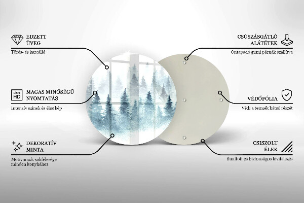 Skleněná deska do kuchyně Malovaný zimní les