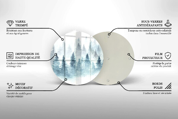 Skleněná deska do kuchyně Malovaný zimní les
