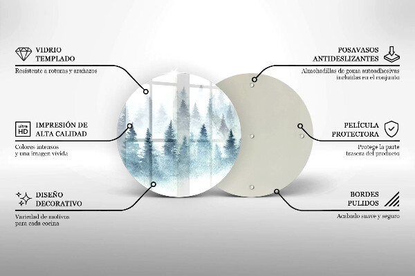 Skleněná deska do kuchyně Malovaný zimní les