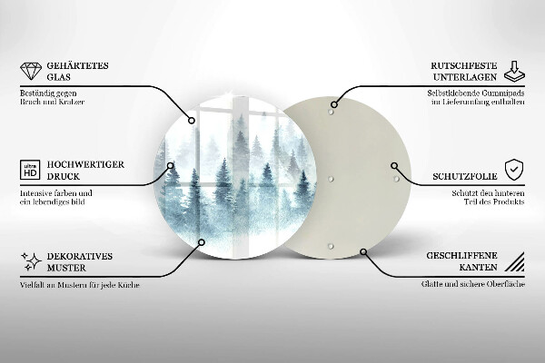 Skleněná deska do kuchyně Malovaný zimní les