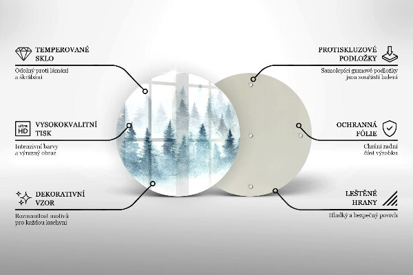 Skleněná deska do kuchyně Malovaný zimní les