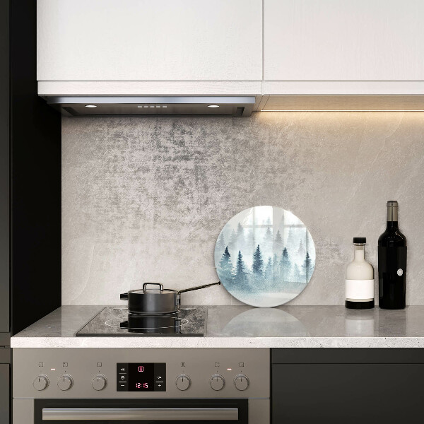 Skleněná deska do kuchyně Malovaný zimní les