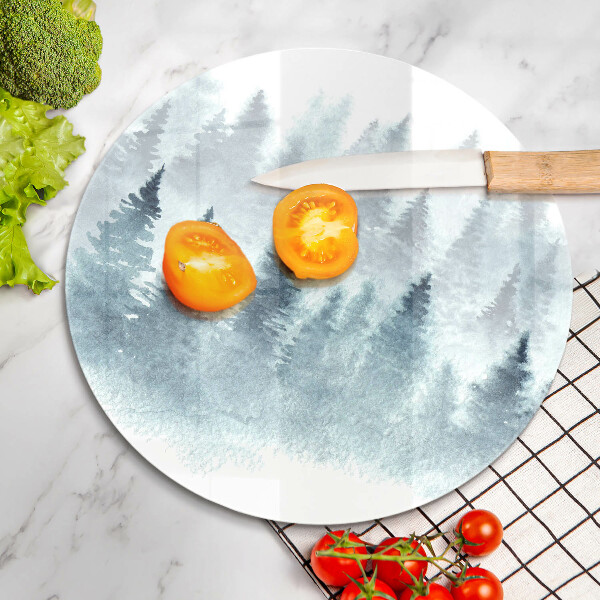 Skleněná deska do kuchyně Malovaný zimní les