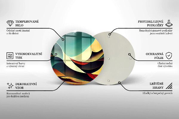 Skleněná deska do kuchyně Tvarová abstrakce