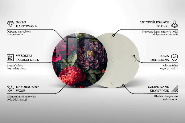 Krájecí prkénko skleněné Krásné květiny