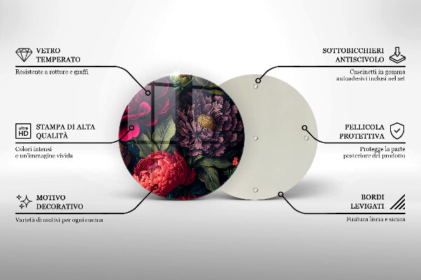 Krájecí prkénko skleněné Krásné květiny