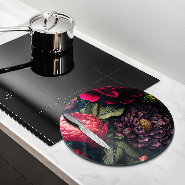 Krájecí prkénko skleněné Krásné květiny