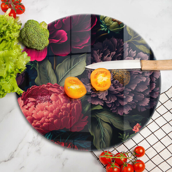 Krájecí prkénko skleněné Krásné květiny