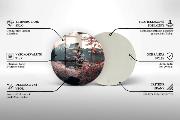 Krájecí prkénko skleněné Japonská stavební krajina