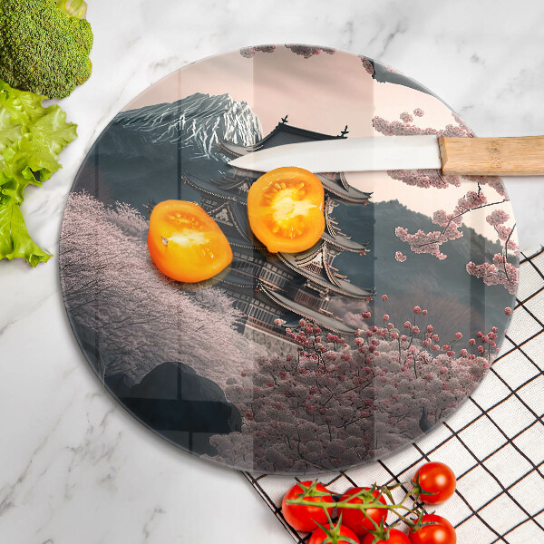 Krájecí prkénko skleněné Japonská stavební krajina