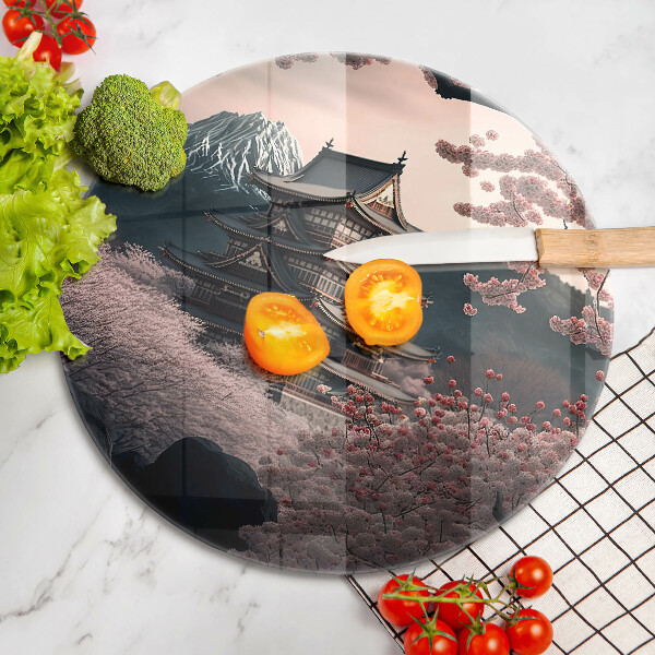 Krájecí prkénko skleněné Japonská stavební krajina