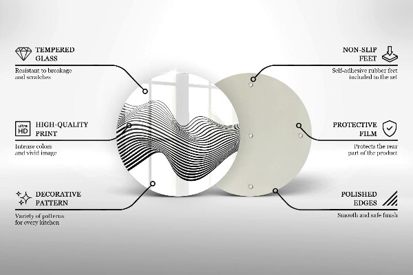 Skleněná deska do kuchyně Lineární abstrakce