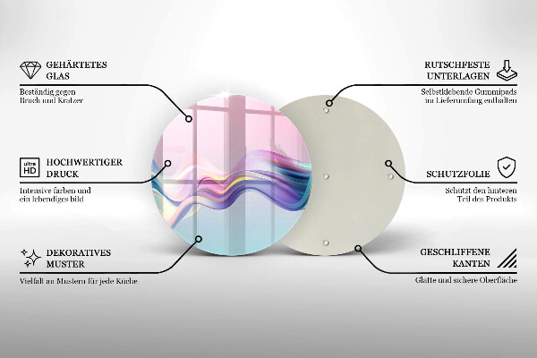 Skleněné krájecí prkénko Pastelové abstrakce
