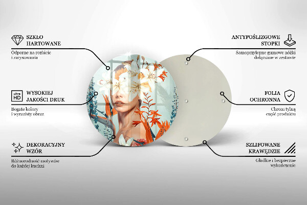 Skleněná deska do kuchyně Žena v květinách