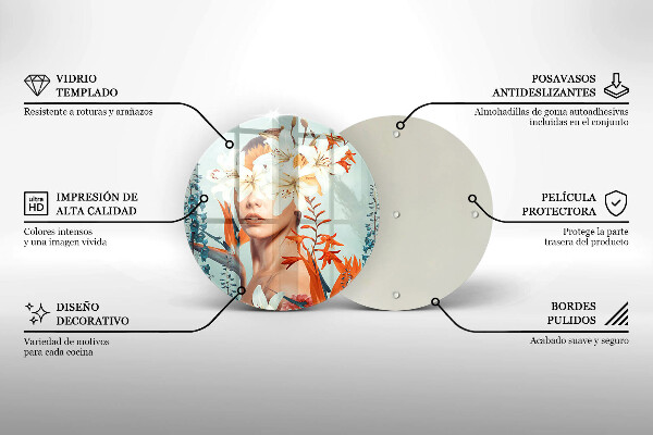 Skleněná deska do kuchyně Žena v květinách