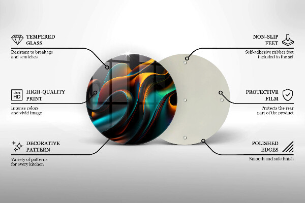 Krájecí prkénko skleněné Barevná abstrakce