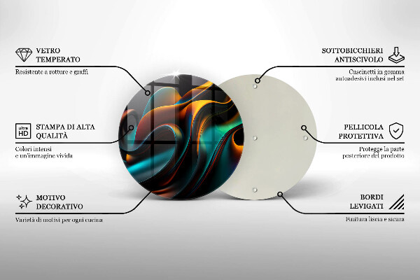 Krájecí prkénko skleněné Barevná abstrakce