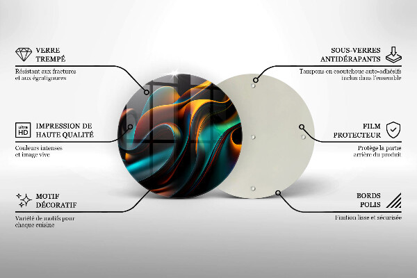 Krájecí prkénko skleněné Barevná abstrakce