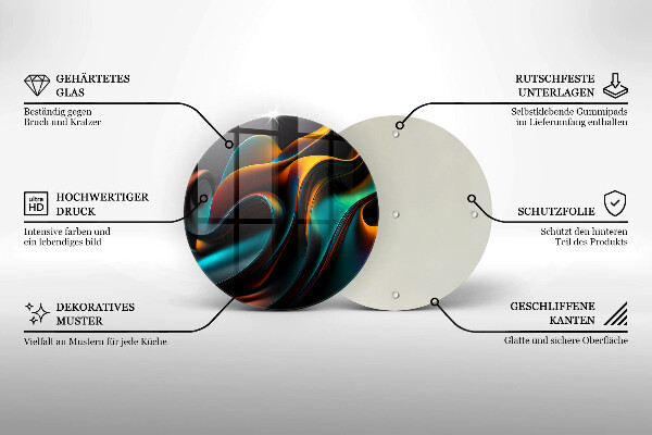 Krájecí prkénko skleněné Barevná abstrakce