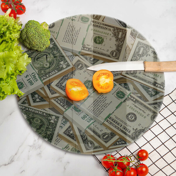 Skleněná krájecí deska Peníze dolary