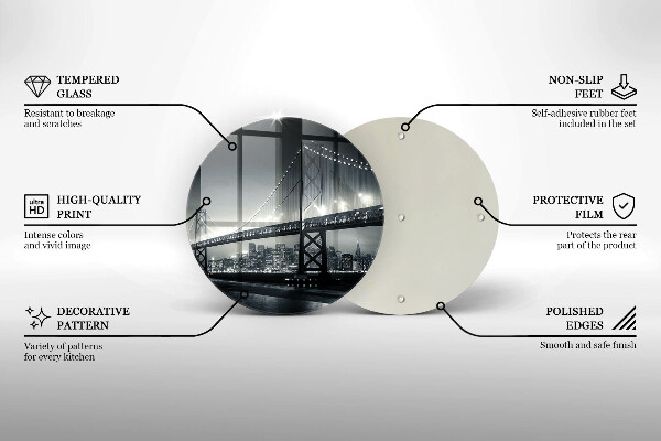 Skleněná deska do kuchyně Most benjamina franklina