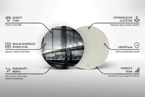 Skleněná deska do kuchyně Most benjamina franklina