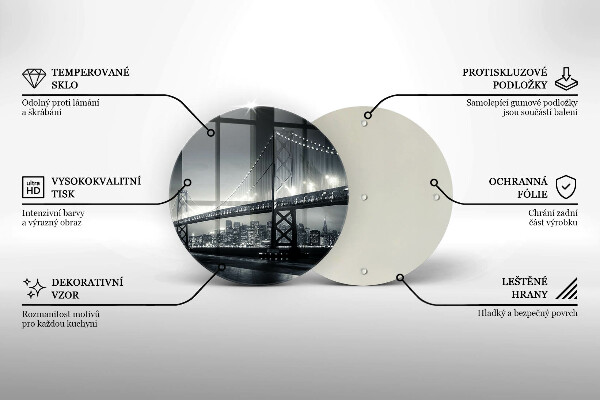 Skleněná deska do kuchyně Most benjamina franklina