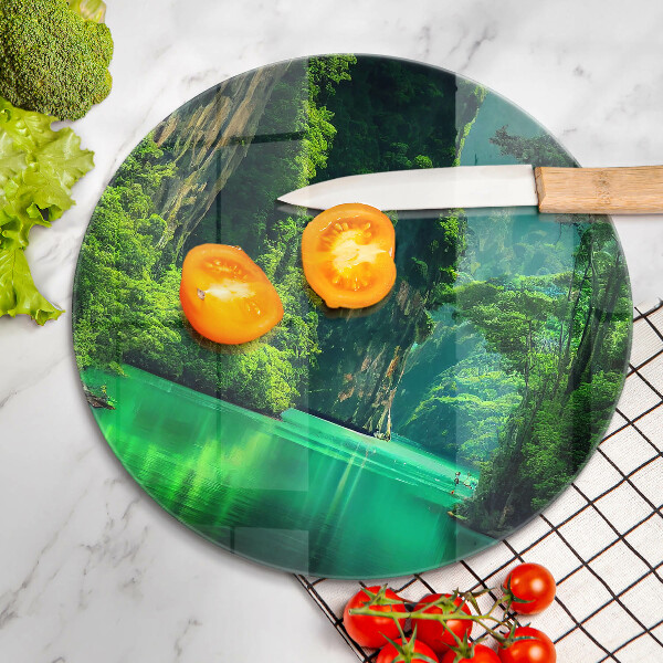 Skleněná deska do kuchyně Krajina laguny