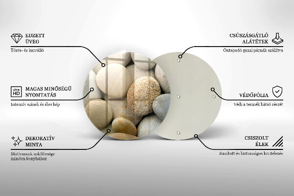 Skleněná deska do kuchyně Vzor oválných kamenů