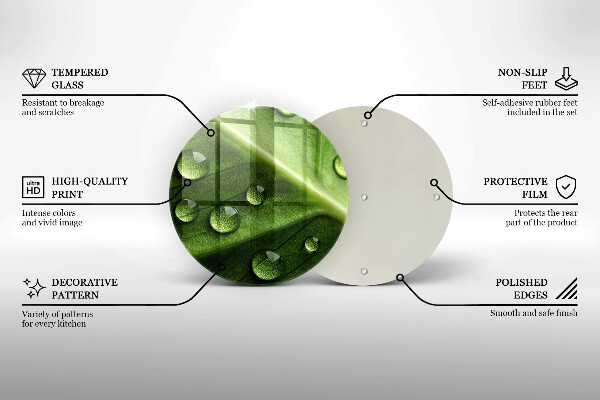 Skleněná deska do kuchyně Příroda rosa a list