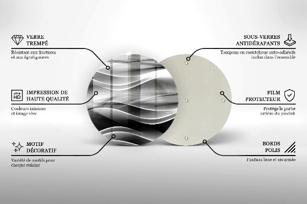 Skleněná deska do kuchyně Abstraktní linie kouře